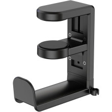 Supporto per cuffie a morsetto da posizionare sotto la scrivania, girevole a 360, nero.