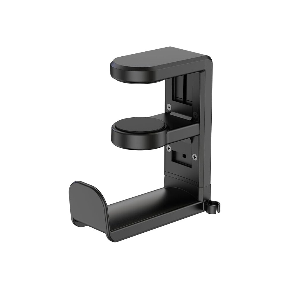 Clamp On Headphone Stand Under Desk Holder 360 Swivel Black 8583307385329