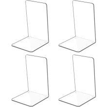 4 stuks transparante acryl boekensteunen, stevige boekenorganizer voor op het bureau of in de boekenkast.