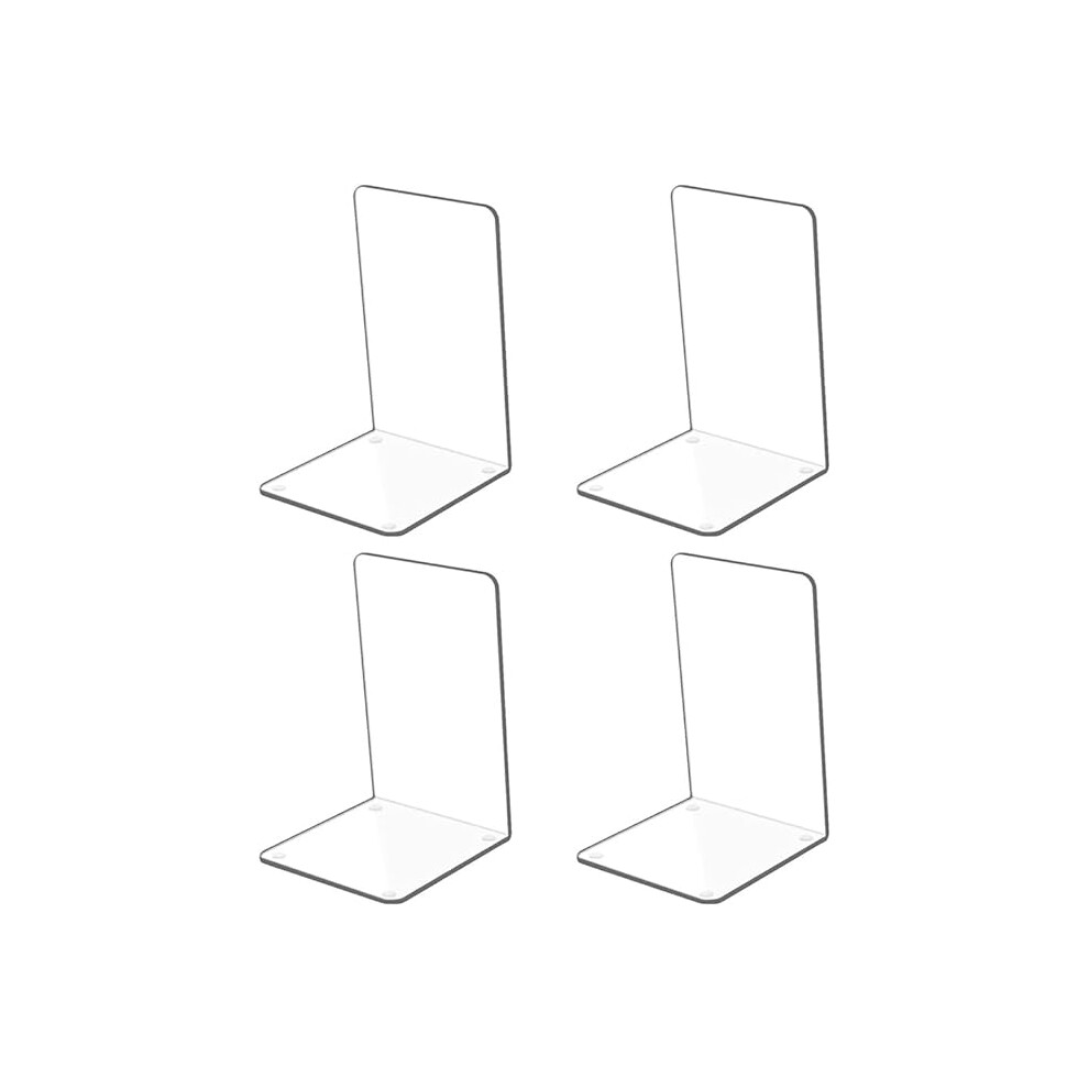 4Pcs Clear Acrylic Bookends Heavy Duty Desk Shelf Book Organizer 8583307385411