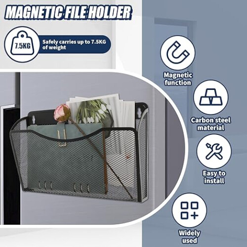 Magnetic File Holder Wall Organizer Large Capacity Paper Storage 2