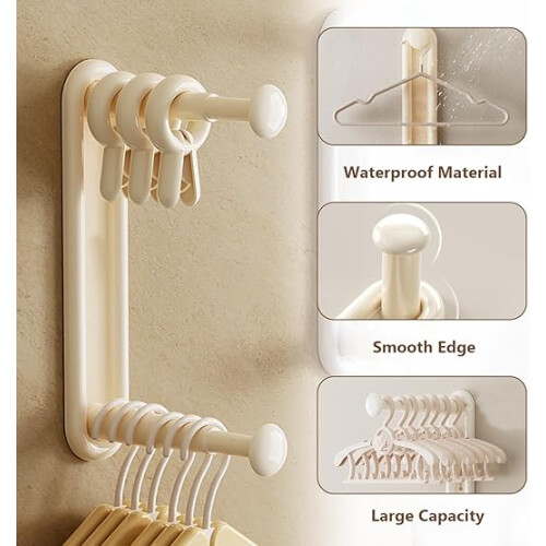 Expandable Wall Mount Hanger Rack No Drill Closet Organizer 2