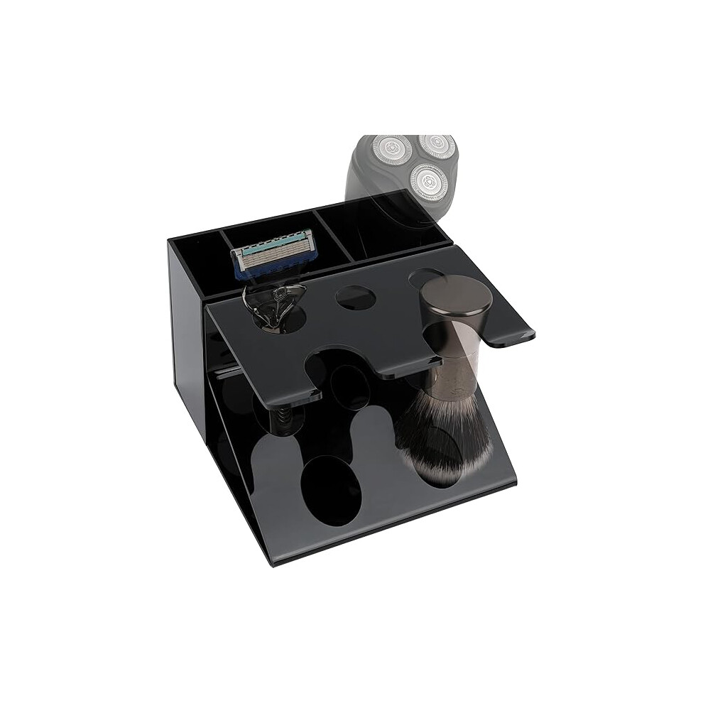 Black Electric Razor Stand Holder Shaving Organizer Bathroom Storage