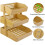 3 Tier Bamboo Fruit Basket Storage Rack for Kitchen Bread Snacks 7