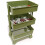 Mini Trolley Storage Rack with Wheels Dollhouse Shelf Display Green 4