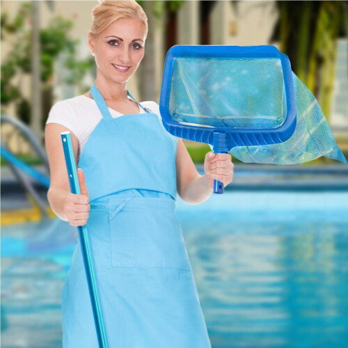 Pool Leaf Skimmer with Fine Mesh Net for Quick Surface Cleaning, Lightweight Durable Frame for Pool Pond Spa 2