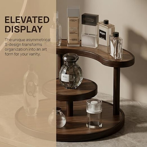 Bamboo Display Organizer Stand for Perfume, Cosmetics, Plants Storage 2
