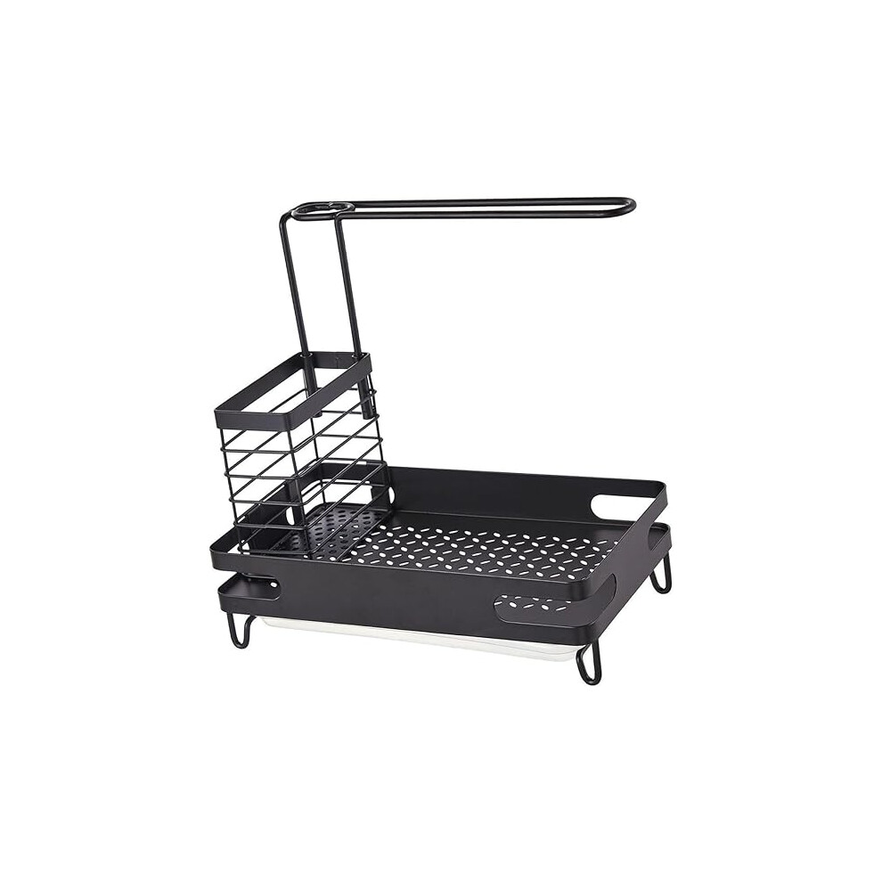 Kitchen Sink Organizer Rack Countertop Sponge Holder Drain Shelf Black 8583307385220