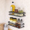 Wall Mount Spice Rack Organizer Kitchen Shelf Black 4