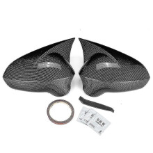 (Carbon Fiber Look) Glossy Black / Carbon Fiber Rearview Wing Mirror Covers Caps For Seat Leon Mk2 1p Ibiza Mk4 6j 2008-2017 Mirror Case Cover-Yvan