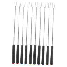 10Pcs Telescopic Stainless Steel Marshmallow Roasting Sticks Set for Campfire BBQ, Easy Clean and Durable
