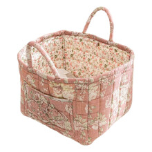 (A) Large Capacity Unique Style Laundry Basket Foldable Fabric Storage Organizers with Handles Fabric Storage Basket