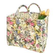 (C) Large Capacity Unique Style Laundry Basket Foldable Fabric Storage Organizers with Handles Fabric Storage Basket