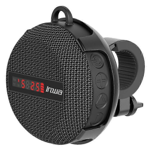(Black) Bike Bluetooth Speaker Waterproof Wireless Loudspeaker With Digital Display-Good