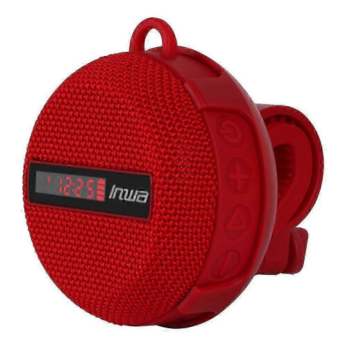 (Red) Bike Bluetooth Speaker Waterproof Wireless Loudspeaker With Digital Display-Good