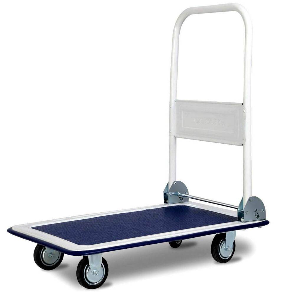 Folding Hand Truck 330Lbs Capacity, Heavy Duty Platform Dolly Cart With Foldable Handle For Warehouse And Home Use 9771547941736