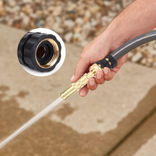 Brass Garden Hose Nozzle 1.2in Adjustable  Pressure Spray with Multiple Patterns for Watering 1