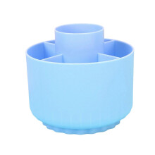 (sa pphire) Rotating Desk Pen Cup 5 Compartment 360 Degree Rotatable Pen Organizers Art Supply Organizers Marker Box for Office White milk