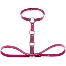 (Fuchsia) Erotic clothing new fashion leather harness sexy chest sculpting body waist belt punk gothic