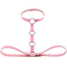 (Pink) Erotic clothing new fashion leather harness sexy chest sculpting body waist belt punk gothic