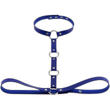 (Royal blue) Erotic clothing new fashion leather harness sexy chest sculpting body waist belt punk gothic