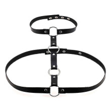(Black) Erotic clothing new fashion leather harness sexy chest sculpting body waist belt punk gothic