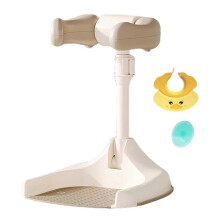 (Gray) Adjustable Baby Shower Stand Portable Baby Standing Shower Support Rack Bath Helper Nonslip Children Shower Rack Khaki