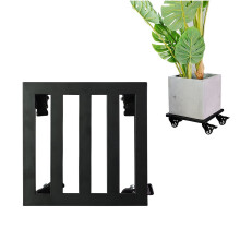 Plant Caddy with Wheels Heavy Duty Steel Rolling Plant Stand with Lockable 360 Wheels for 30x30cm Square Planters Black