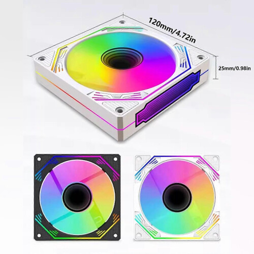 (White) Infinitys Mirror ARGB 120mm Fan, Silents Operation with High Density Bearings for Computer Chassis Cooling  White 2