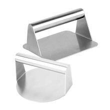 2Pcs Stainless Steel Burger Press Set Heavy Duty Non Stick Patty Maker for Grilling Round and Square Shapes