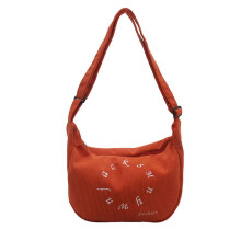 (orange) Corduroy Crossbody Bag Casual Shoulder Bags with Adjustable Strap Lightweight And Practical Satchel For Unisex Use orange