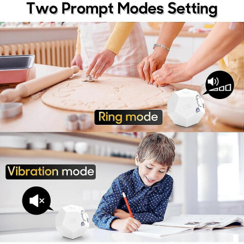 (White) Cube Timer, Time Management Dodecahedron Timer, Timer For Kids, Kitchen Timer For Cooking, Productivity Pomodoro Timer-Good 1