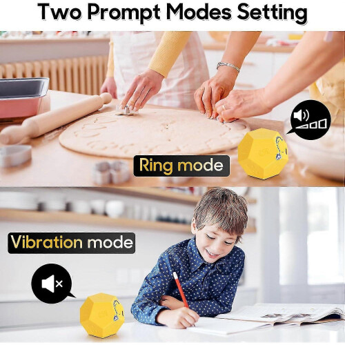 (Yellow) Cube Timer, Time Management Dodecahedron Timer, Timer For Kids, Kitchen Timer For Cooking, Productivity Pomodoro Timer-Good 1