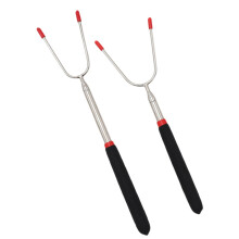 Telescopic BBQ Skewers Set of 2 Stainless Steel Adjustable Kabob Sticks with TShaped Handle for Camping