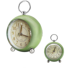 (Green) Silent Bedside Clocks Battery Operated Non Ticking Desk Clock Analogue Alarm Clock Bedroom Retro Alarm Clock Simple[HY]-Good