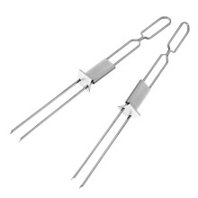 2PCS Stainless Steel BBQ Skewers and Meat Forks Set, HeatResistant Reusable Roasting Sticks for Camping Grill