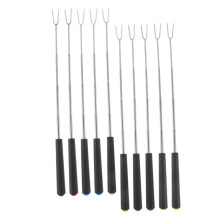 10pcs Stainless Steel BBQ Skewers Set for Grilling Meat and Vegetables, Reusable Kebab Forks