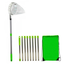 Fruit Picker 10.5 Ft Telescoping Adjustable Pole with Wide Basket for Apples Mangoes and Tall Trees