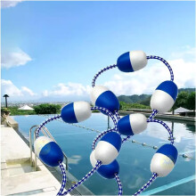 25ft Pool Safety Divider Rope with Hooks, Visibility Blue Floating Barrier for Swimming Lanes