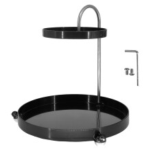 TwoTier Rotating Bathroom Countertop Organizer, 360 Smooth NonSlip Black Vanity Tray for Makeup Storage