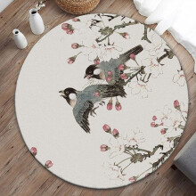Decorative Round Office Chair Mat for Hardwood Floors, NonSlip Floor Protector with Smooth Rolling Surface