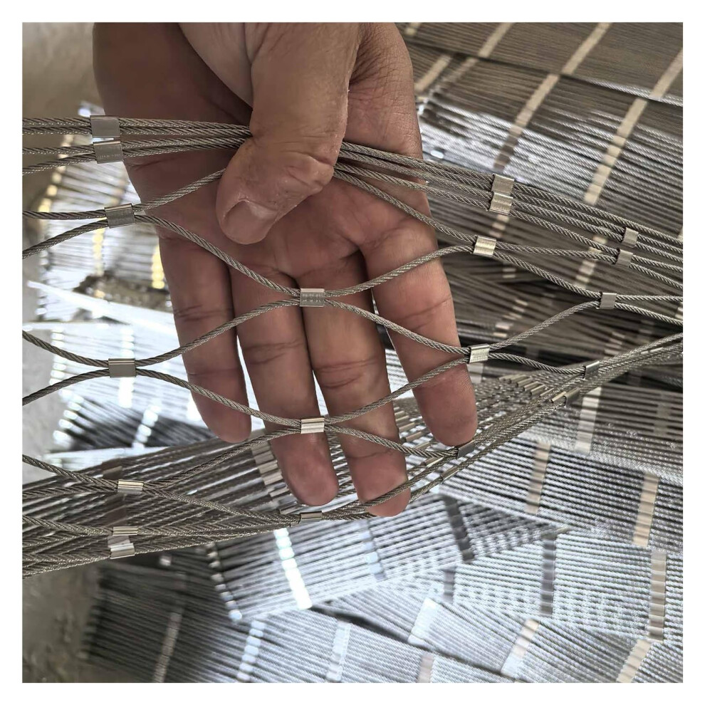 304 Stainless Steel Wire Rope Netting 2.5X7m, CorrosionâResistant Balcony Safety Fence Mesh, Durable AntiâFall Garden Barrier 9351714568319
