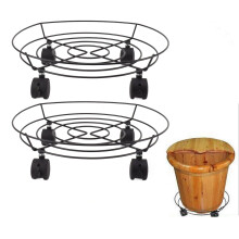2pcs Heavy Duty Iron Plant Caddy with Lockable Wheels, 36cm Rolling Stand Base for Indoor Outdoor Planters