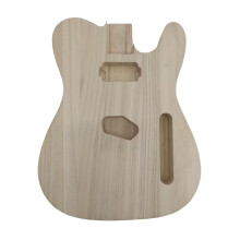Unfinished Electric Guitar Body for DIY, Single Cutaway Solid Paulownia Wood 6 String Replacement