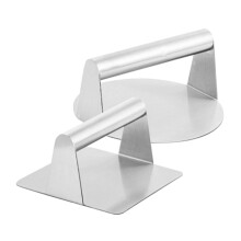 2Pcs Stainless Steel Burger Press Set, Non Stick Patty Maker for Uniform Shaping and Easy Grilling