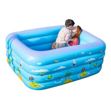 Large Inflatable Pool for Family Outdoor Fun with Quick Inflate Setup and Cushioned Bubble Bottom