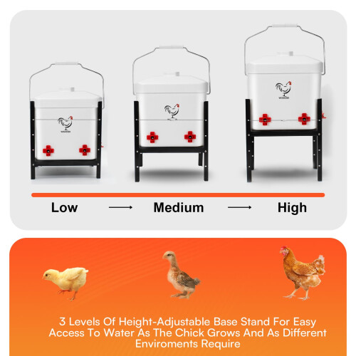 2 Gallon Heated Chicken Waterer, Automatic AntiFreezing Poultry Drinker for Winter Coop 2