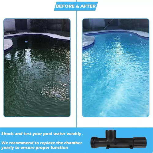 Pool Ionizer Replacement Chamber 4CH4002R for Above Ground Pool, Copper Silver Ion System (2Pcs) 2