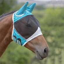 (S, Blue) Shires Fine Mesh Earless Horse Fly Mask