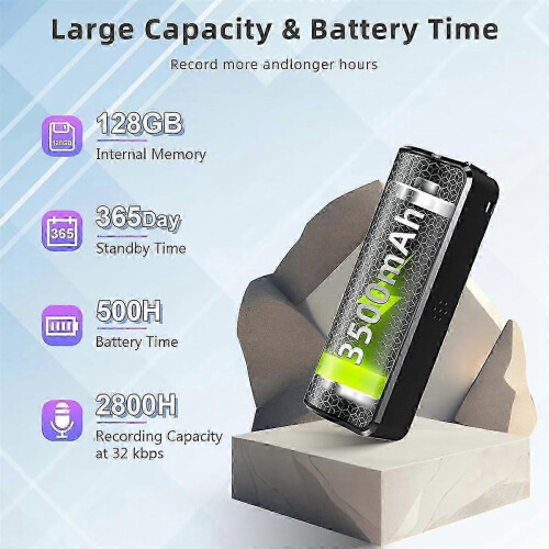 (8 GB) Voice Recorder with 600 Hours Continuous Recording, Audio Recorder Voice Activated Recorder 2
